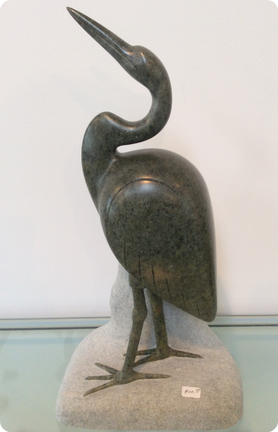 Heron (small) - Hand Carved Medium: Brazilian Soapstone