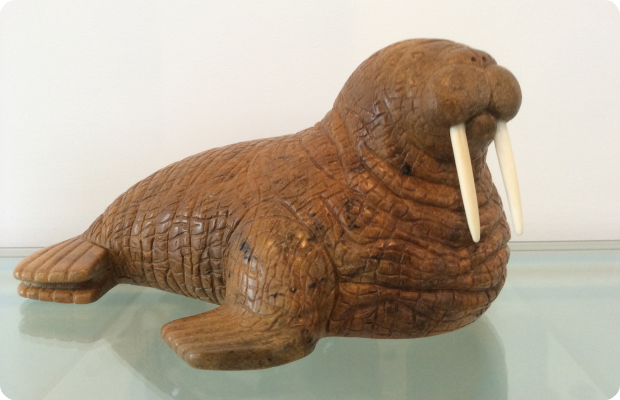 Walrus - One Piece Hand Carved - Medium: Brazilian Soapstone